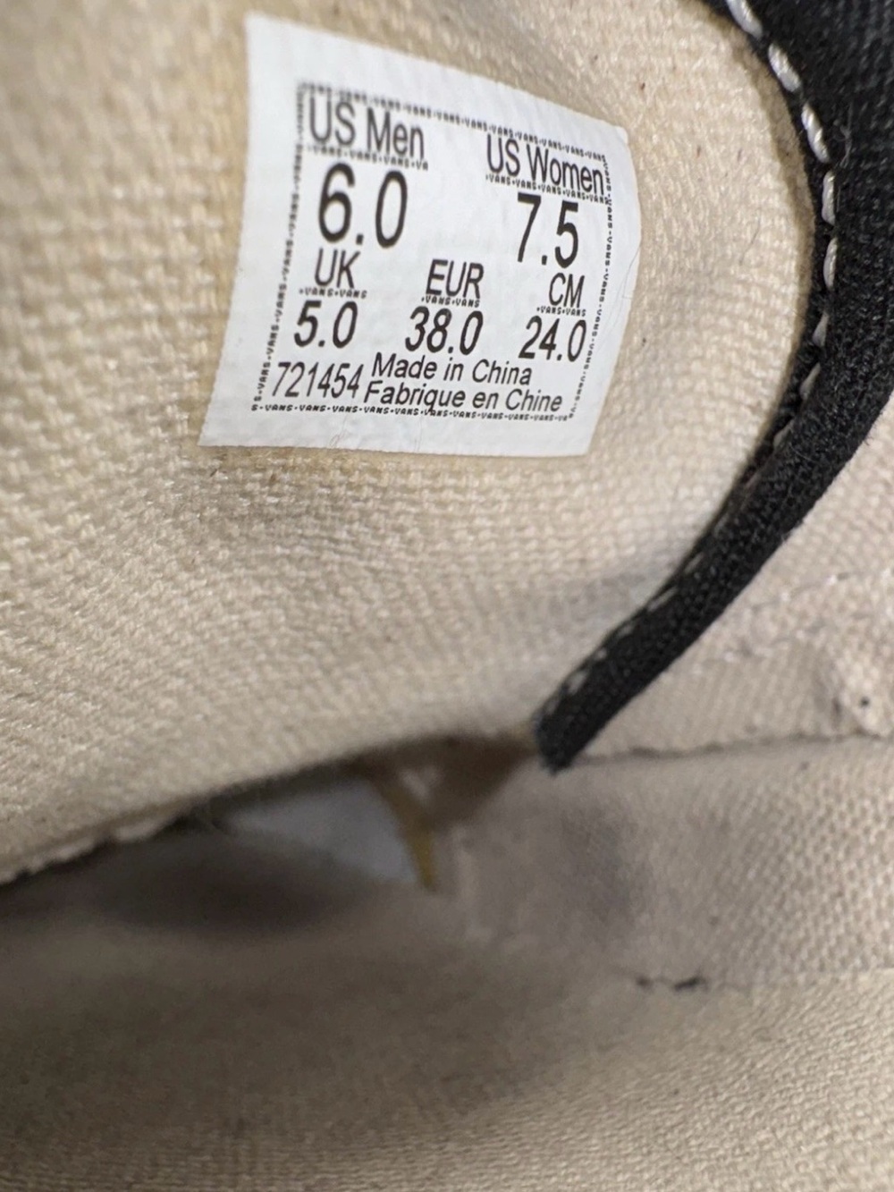 Vans Off The Wall OTF Repeat Black & White Graphic Logo Lace-Up Sneakers unisex - Picture 8 of 12